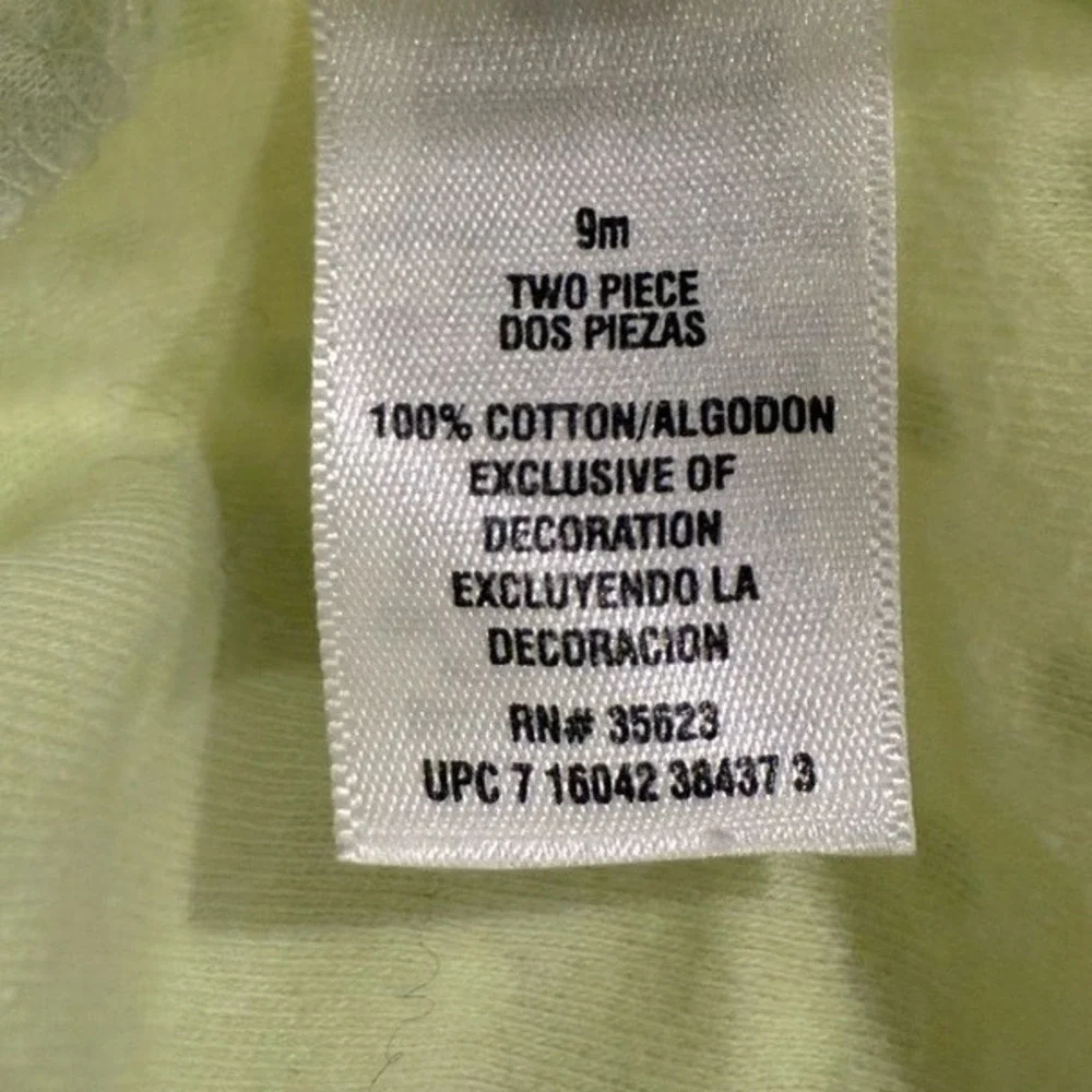 Carter's Girl Dress Green Polka‎ Dot Embroidered Flowers Butterflies - 9 mos